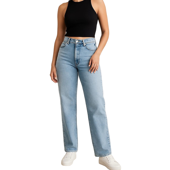 Abercrombie Curve Love Ultra High Rise High Waisted 90s Straight Jeans SZ 29 - Picture 2 of 9